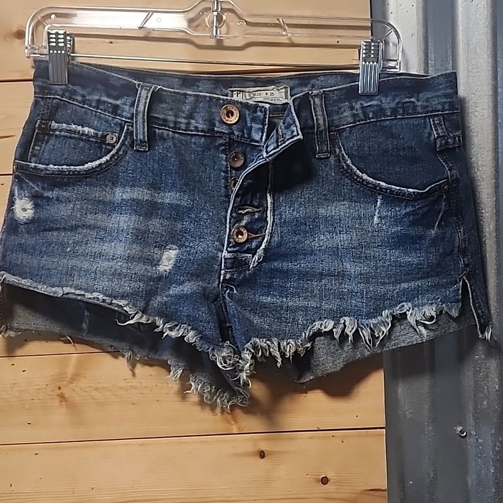 FP Free People Jean Shorts Button Fly Size 25